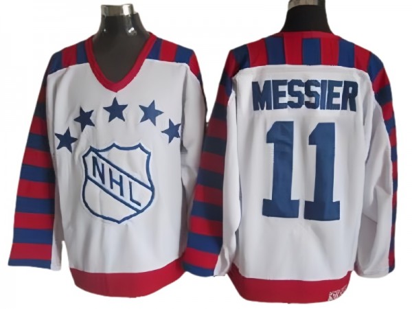 NHL 1992 All Star Game #11 Mark Messier Vintage CCM Jersey - White