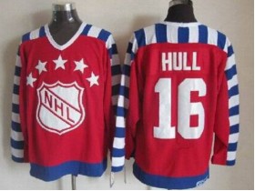 NHL 1992 All Star Game #16 Brett Hull Vintage CCM Jersey-Red