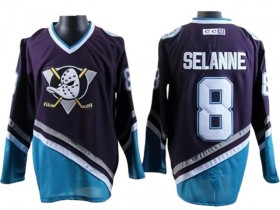 Anaheim Mighty Ducks #8 Teemu Selanne Purple 1997 Vintage CCM Jersey