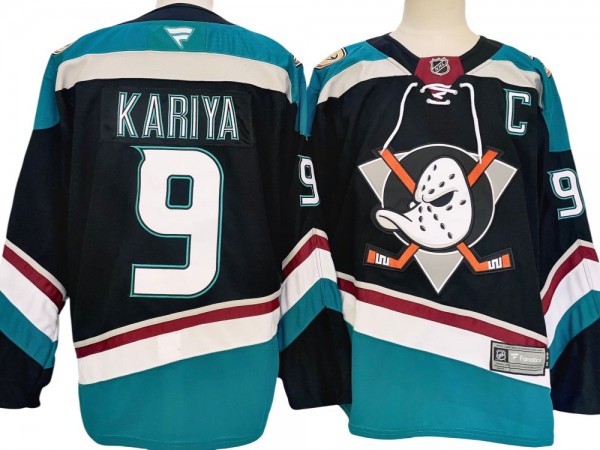 Anaheim Ducks #9 Paul Kariya Black Alternate 2024 Jersey