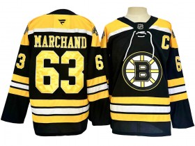 Boston Bruins #63 Brad Marchand Black Home 2024 Jersey