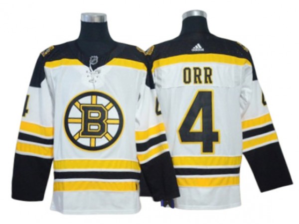 Boston Bruins #4 Bobby Orr White Away Jersey