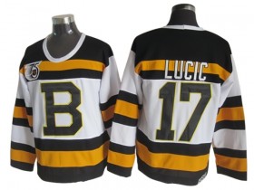 Boston Bruins #17 Milan Lucic White 1992 75th Vintage CCM Jersey