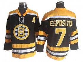 Boston Bruins #7 Phil Esposito Black Vintage CCM Jersey