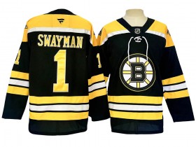 Boston Bruins #1 Jeremy Swayman Black Home 2024 Jersey