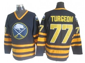 Buffalo Sabres #77 Pierre Turgeon Navy Vintage CCM Jersey