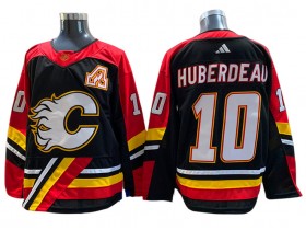 Calgary Flames #10 Jonathan Huberdeau Black Reverse Retro 2.0 Jersey