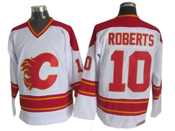 Calgary Flames #10 Gary Roberts White 1989 Vintage CCM Jersey