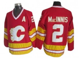 Calgary Flames #2 Al MacInnis Red 1989 Vintage CCM Jersey