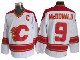 Calgary Flames #9 Lanny McDonald White 1989 Vintage CCM Jersey