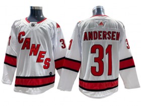 Carolina Hurricanes #31 Frederik Andersen Away White Jersey