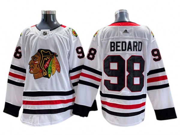 Chicago Blackhawks #98 Connor Bedard White Away Jersey