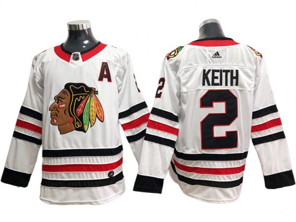 Chicago Blackhawks #2 Duncan Keith White Away Jersey