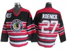 Chicago Blackhawks #27 Jeremy Roenick Black 1940's CCM Vintage 75th Jersey