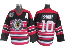 Chicago Blackhawks #10 Patrick Sharp Black 1940's CCM Vintage 75th Jersey