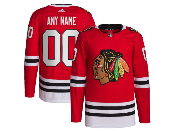 Custom Chicago Blackhawks Red Home Jersey