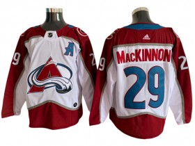 Colorado Avalanche #29 Nathan MacKinnon White 2023 Jersey