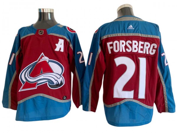 Colorado Avalanche #21 Peter Forsberg Burgundy Home Jersey