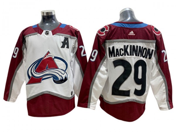 Colorado Avalanche #29 Nathan MacKinnon White Away Jersey