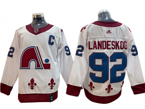 Colorado Avalanche #92 Gabriel Landeskog White Reverse Retro Jersey