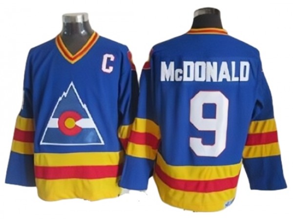 Colorado Avalanche #9 Lanny McDonald 1980 Vintage CCM Jersey - Blue/White