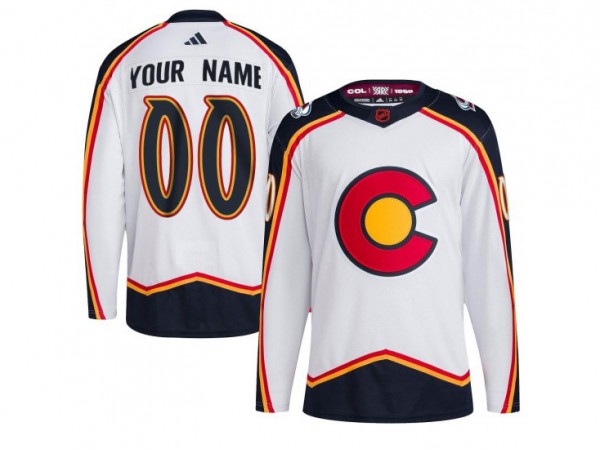 Custom Colorado Avalanche White Reverse Retro 2.0 Jersey