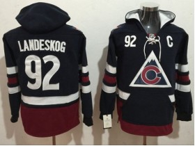 Colorado Avalanche #92 Gabriel Landeskog Navy Hoodie