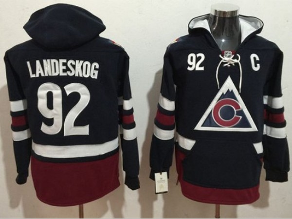 Colorado Avalanche #92 Gabriel Landeskog Navy Hoodie