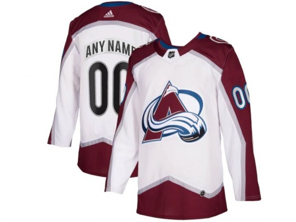 Custom Colorado Avalanche White Away Jersey