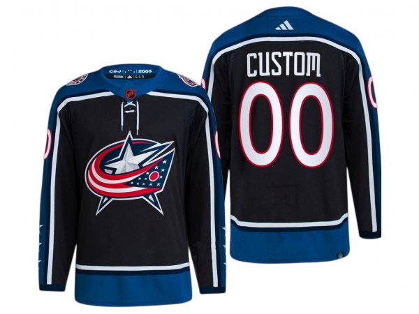 Custom Columbus Blue Jackets Black Reverse Retro 2.0 Jersey