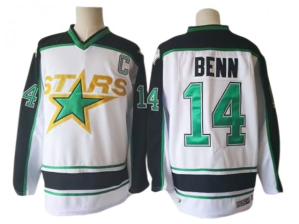 Dallas Stars #14 Jamie Benn White 1990's Vintage CCM Jersey