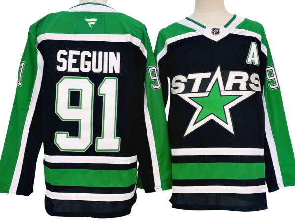 Dallas Stars #91 Tyler Seguin Black Reverse Retro 2.0 2024 Jersey