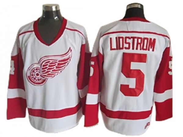 Detroit Red Wings #5 Nicklas Lidstrom 2002 Vintage CCM Jersey - Red/White