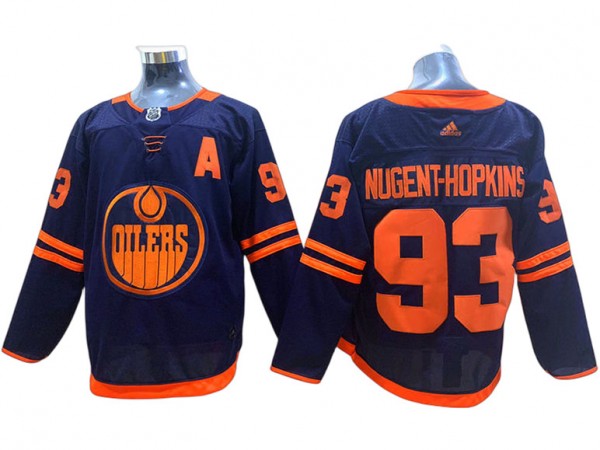 Edmonton Oilers #93 Ryan Nugent-Hopkins Navy Alternate Hockey Jersey