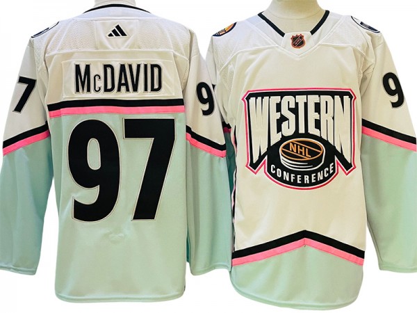 Edmonton Oilers #97 Connor McDavid White All-Star Game Western Custom Jersey