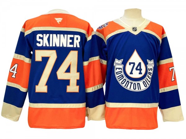 Edmonton Oilers #74 Stuart Skinner Blue Heritage Classic 2024 Jersey