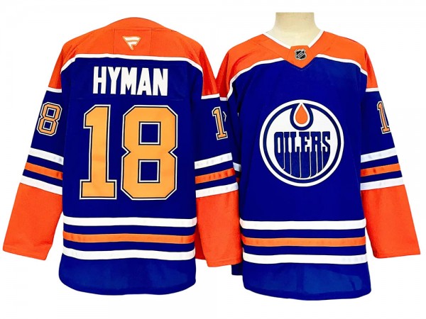 Edmonton Oilers #18 Zach Hyman Royal Home 2024 Jersey