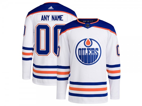 Custom Edmonton Oilers White Away Jersey