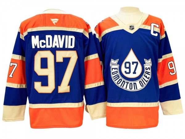 Edmonton Oilers #97 Connor McDavid Blue Heritage Classic 2024 Jersey