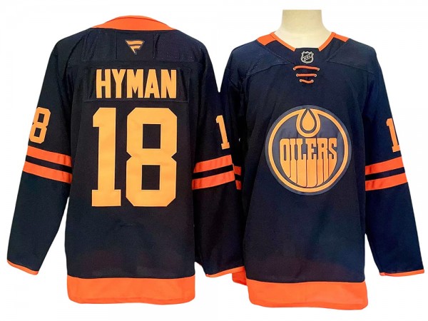 Edmonton Oilers #18 Zach Hyman Navy Alternate 2024 Jersey