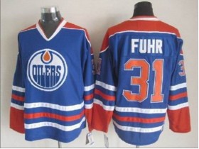 Edmonton Oilers #31 Grant Fuhr Vintage CCM Jersey - Blue/White