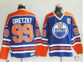 Edmonton Oilers #99 Wayne Gretzky Vintage CCM Jersey - Blue/White