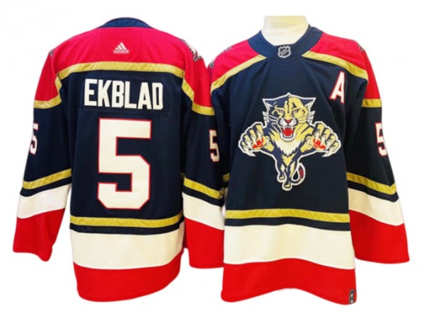 Florida Panthers #5 Aaron Ekblad Navy Reverse Retro Jersey