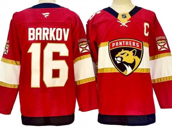 Florida Panthers #16 Aleksander Barkov Red 2024 Home Jersey