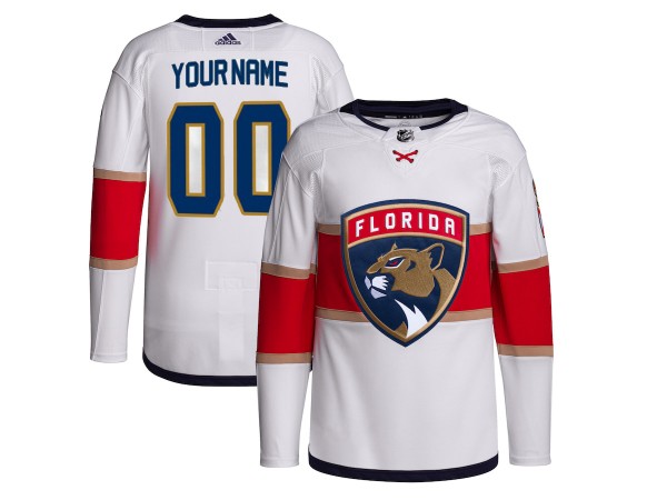 Custom Florida Panthers White Away Jersey