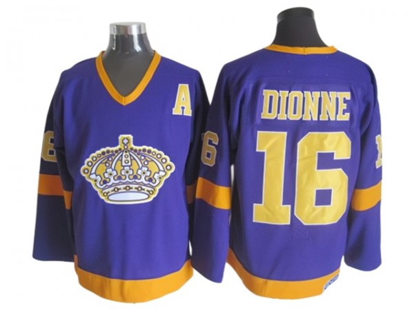 Los Angeles Kings #16 Marcel Dionne 1970 Vintage CCM Jersey - Yellow/Purple