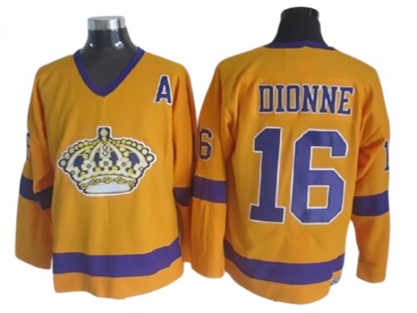 Los Angeles Kings #16 Marcel Dionne 1970 Vintage CCM Jersey - Yellow/Purple