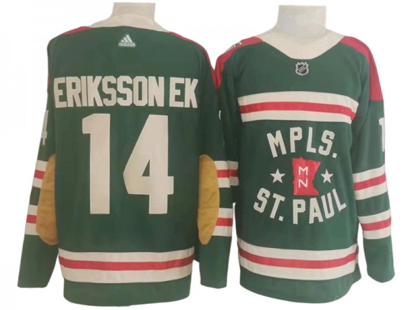 Minnesota Wild #14 Joel Eriksson Green 2022 Winter Classic Jersey