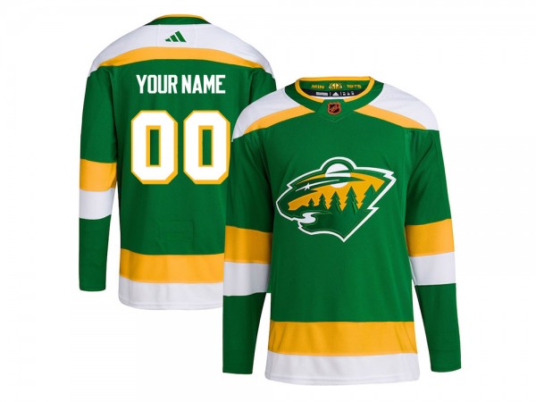 Custom Minnesota Wild Green Reverse Retro 2.0 Jersey