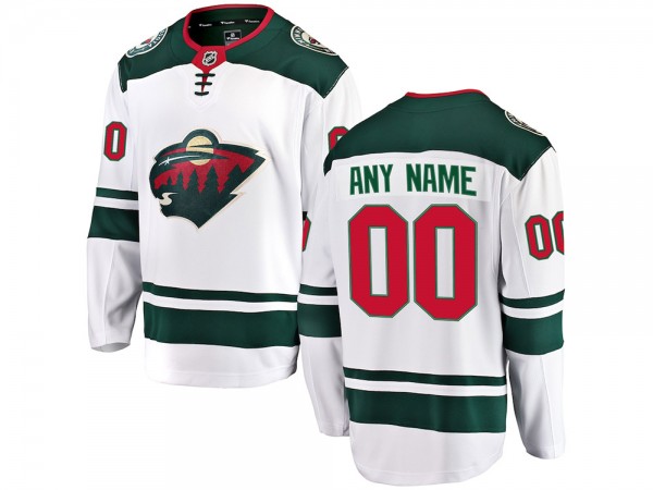 Custom Minnesota Wild White Away Jersey